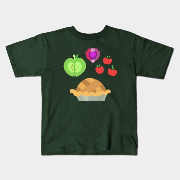 The Apple Family Cutie Mark Kids T-Shirt by ariados4711